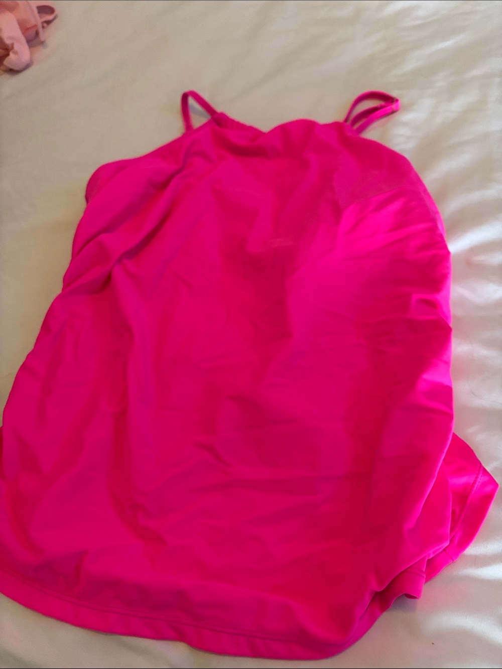 NWOT Bright Hot Pink Spaghetti Strap Tankini